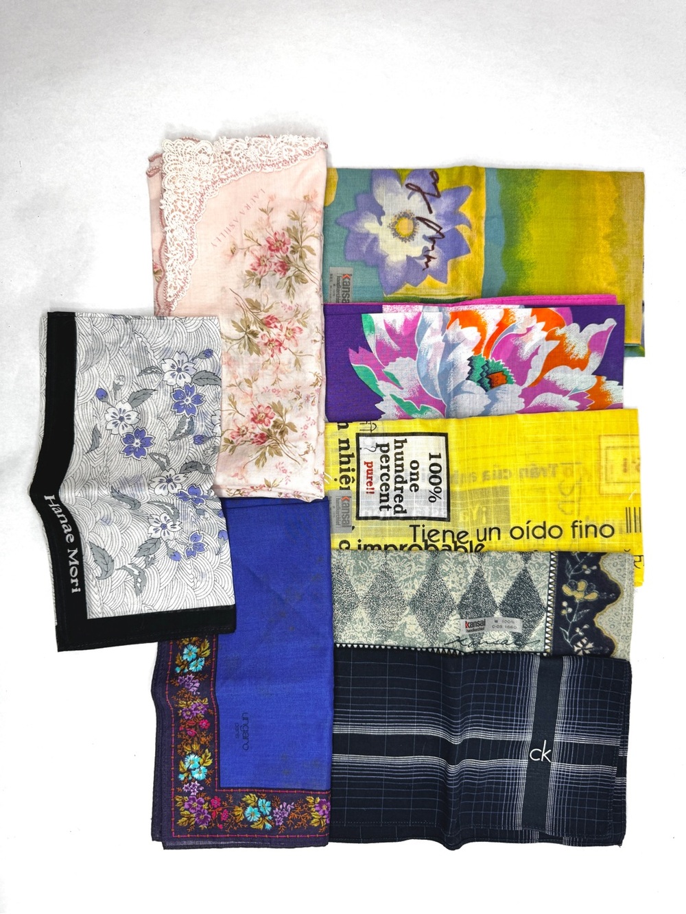 Lot of 8 Vintage Designer Handkerchiefs | NWOT